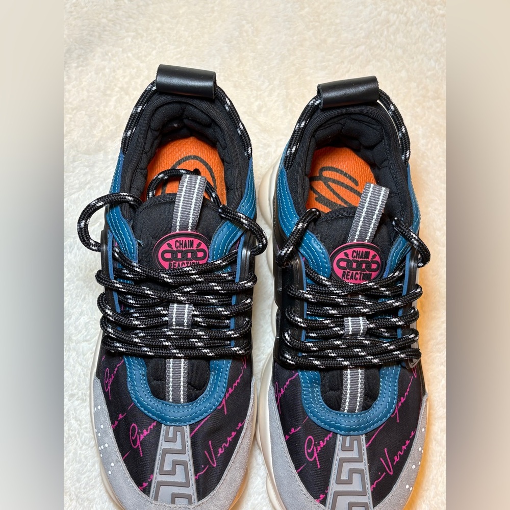Versace Black and Blue Athletic Shoes